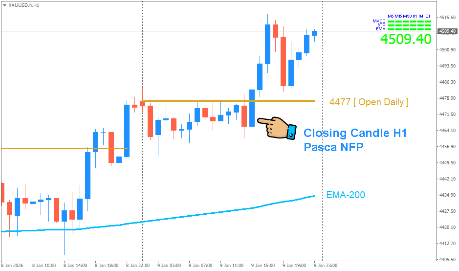 Trading NFP – Intraday Price Action Tips (Time Frame H1) untuk XAU/USD