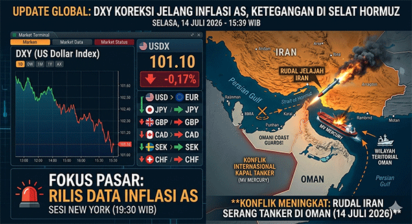 Indeks Dolar Terkoreksi Jelang Data Inflasi AS; Selat Hormuz Masih Memanas