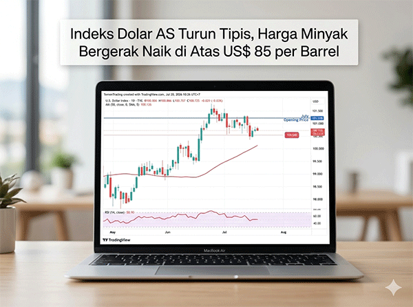 Indeks Dolar AS Turun Tipis, Harga Minyak Bergerak Naik di Atas US$ 85 per Barrel