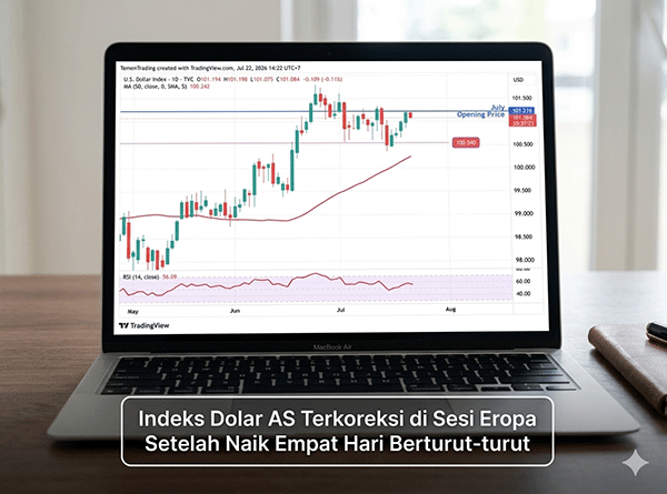 Indeks Dolar AS Terkoreksi di Sesi Eropa Setelah Naik Empat Hari Berturut-turut