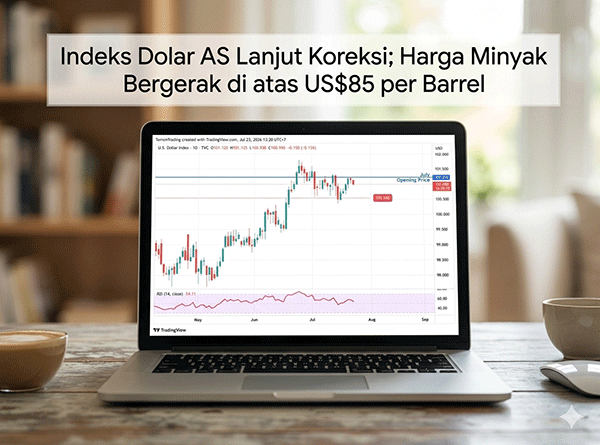 Indeks Dolar AS Lanjut Koreksi; Harga Minyak Bergerak di atas US$85 per Barrel