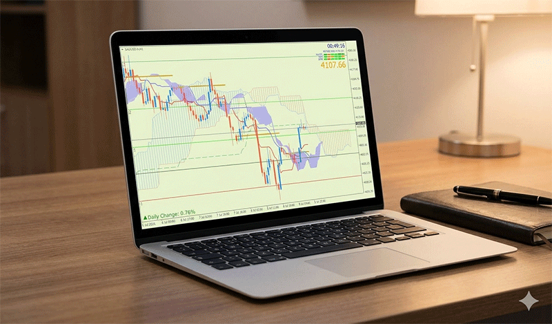 Emas Spot (Ichimoku H1 & Pivot Fibo Retracement Weekly) – Kamis 9 Juli