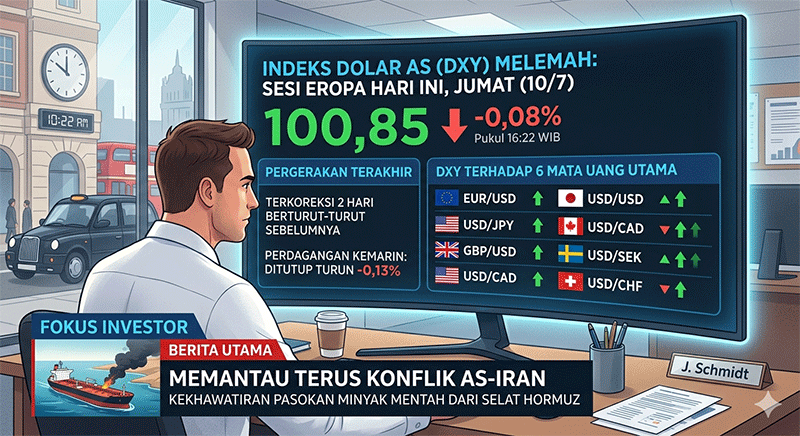 Indeks Dolar AS Melemah di Sesi Eropa Setelah Terkoreksi 2 Hari Beruntun