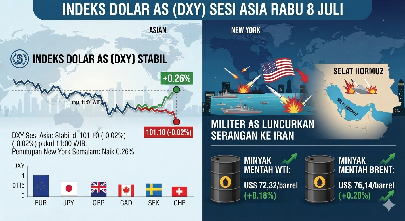 Indeks Dolar AS Stabil Setelah Naik 0,26%, Selat Hormuz Kembali Memanas